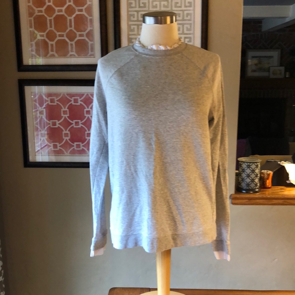 Long Sleeve Top with Dress Shirt Accents